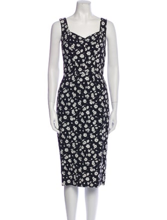 Dolce & Gabbana Floral Print Midi Length Dress