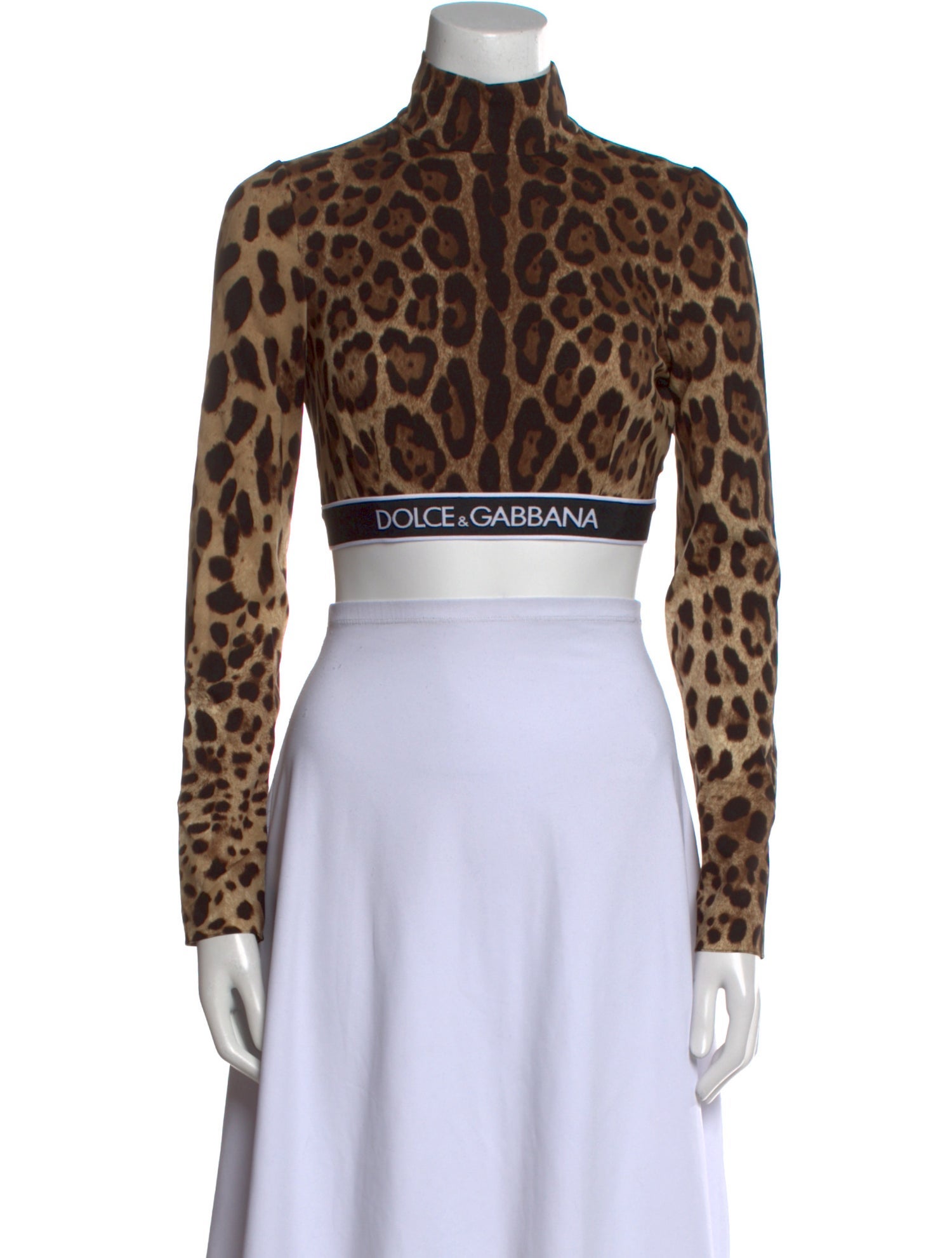 Dolce & Gabbana Silk Animal Print Crop Top