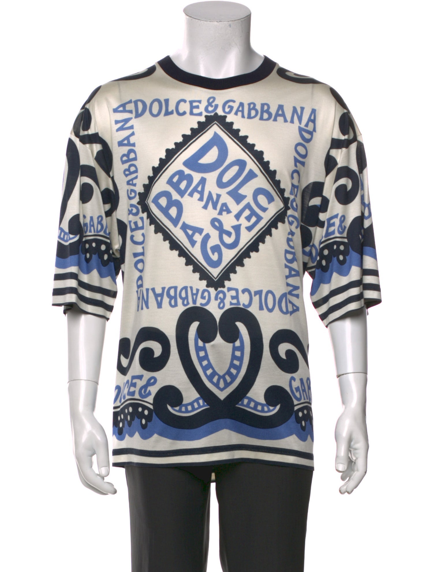 Dolce & Gabbana Silk Graphic Print T-Shirt