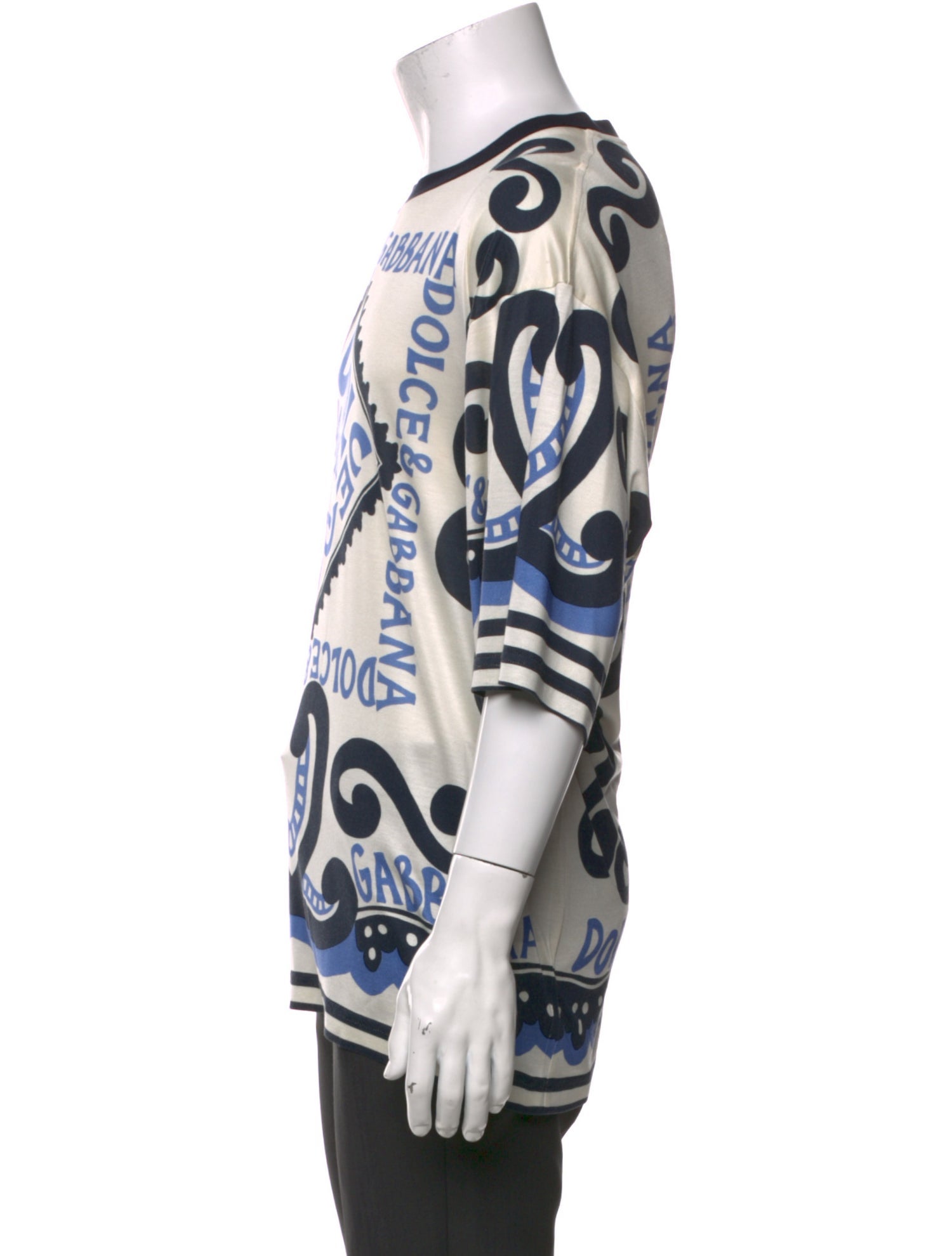 Dolce & Gabbana Silk Graphic Print T-Shirt