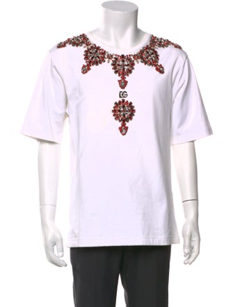 Dolce & Gabbana Faux Pearl Accents Patterned T-Shirt