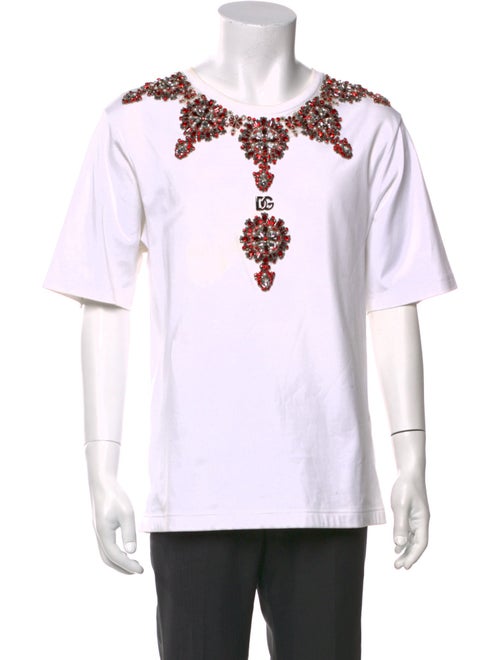 Dolce & Gabbana Faux Pearl Accents Patterned T-Shirt