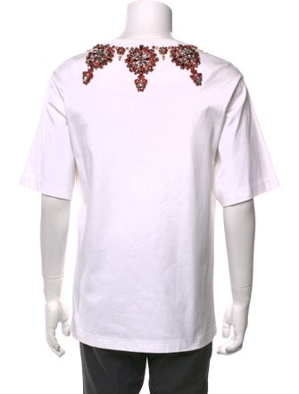 Dolce & Gabbana Faux Pearl Accents Patterned T-Shirt