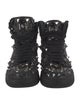 Dolce & Gabbana Leather Studded Accents Lace-Up Boots