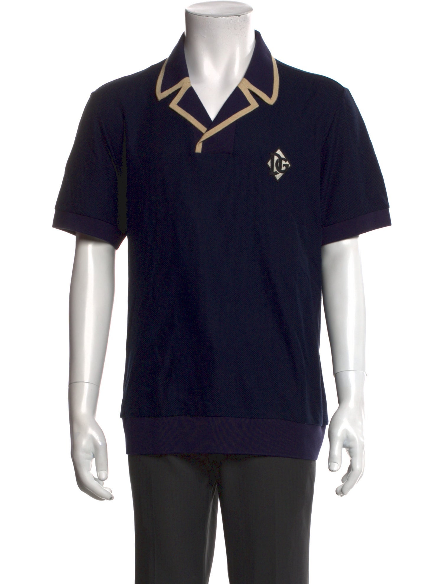 Dolce & Gabbana Colorblock Pattern Collar Polo Shirt