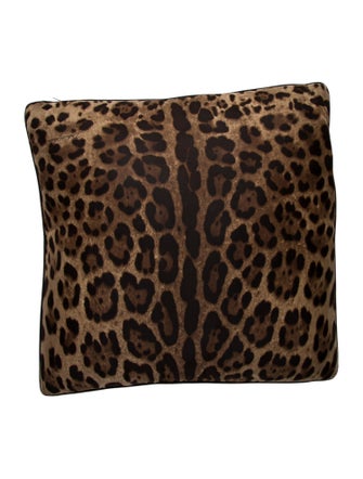 Dolce & Gabbana Silk Leopard Throw Pillow