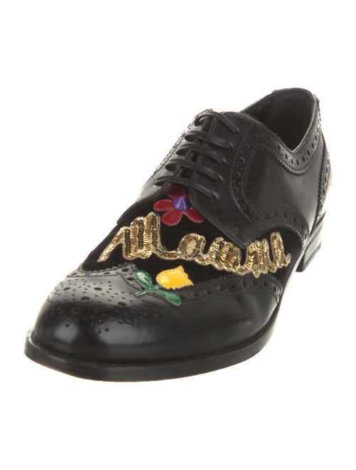 Dolce & Gabbana Leather Studded Accents Oxfords