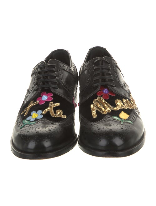 Dolce & Gabbana Leather Studded Accents Oxfords