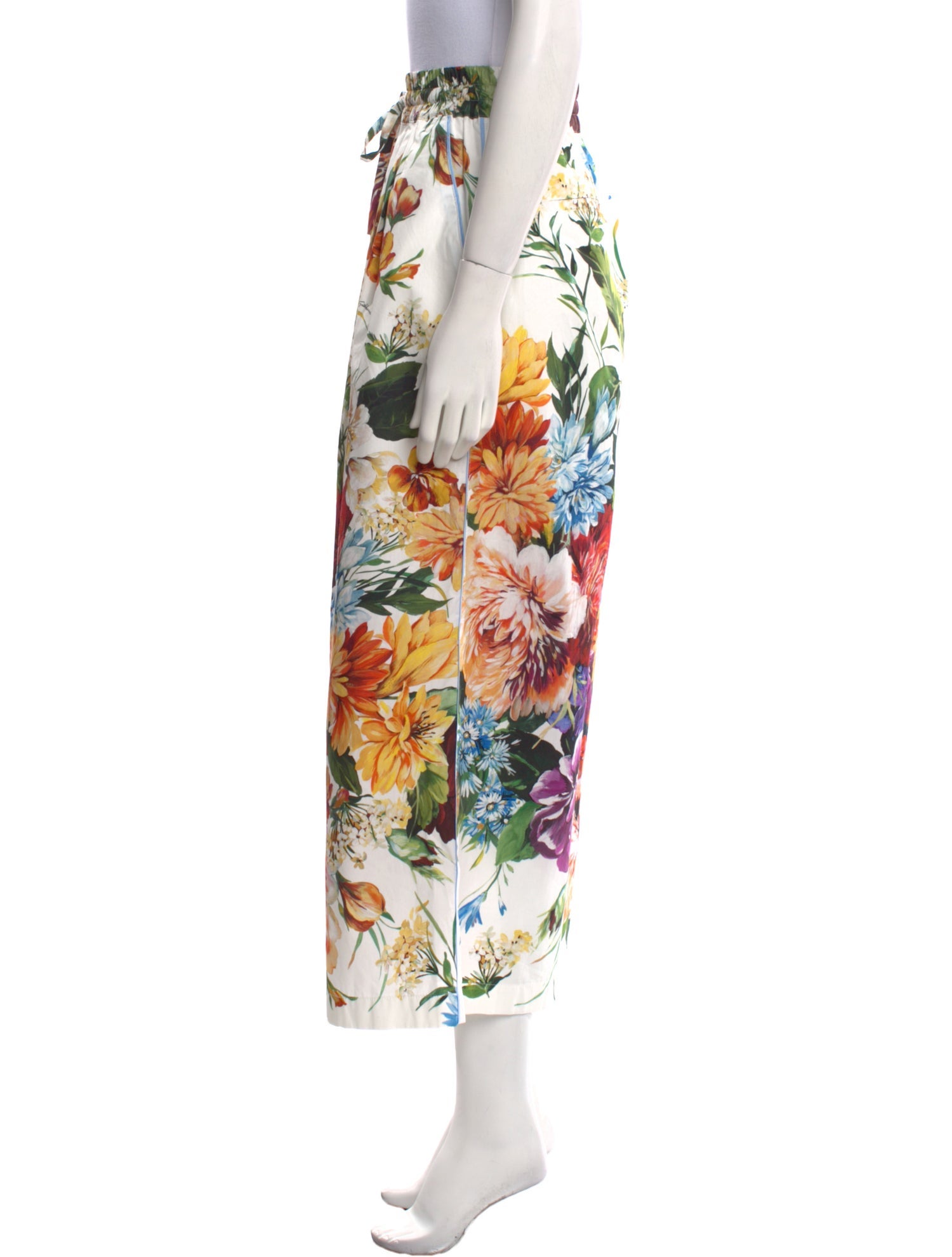 Dolce & Gabbana Floral Print Wide Leg Pants