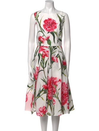 Dolce & Gabbana Floral Print Midi Length Dress