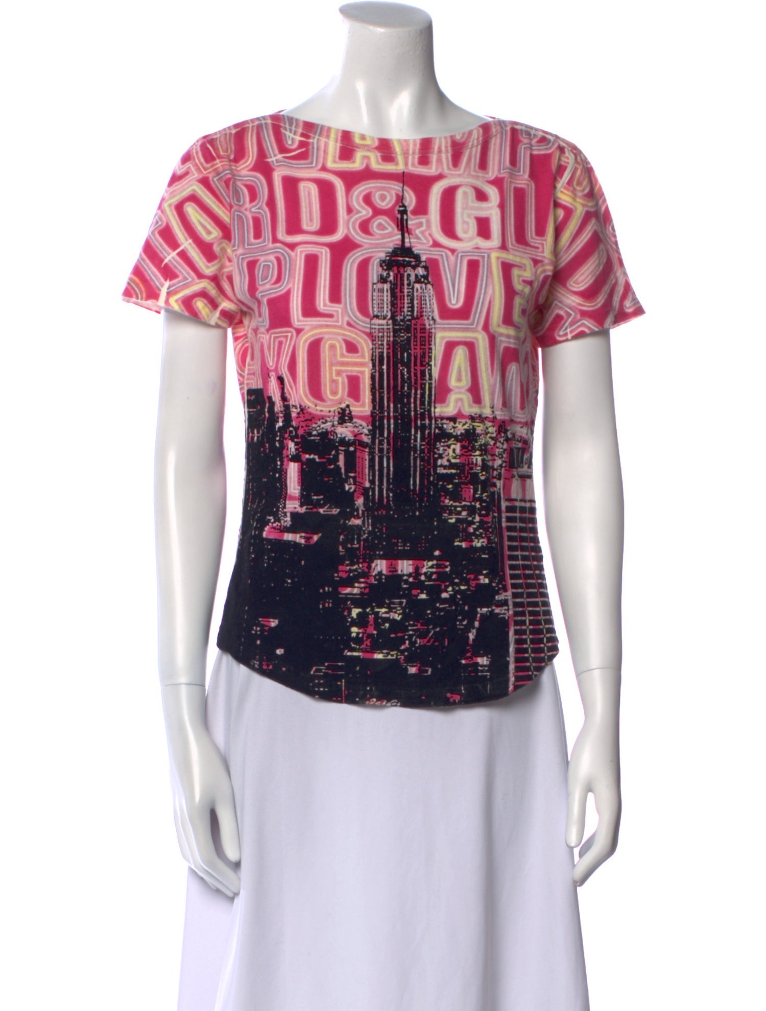 Dolce & Gabbana Printed Bateau Neckline T-Shirt