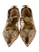 Dolce & Gabbana Leather Crystal Embellishments Ballet Flats