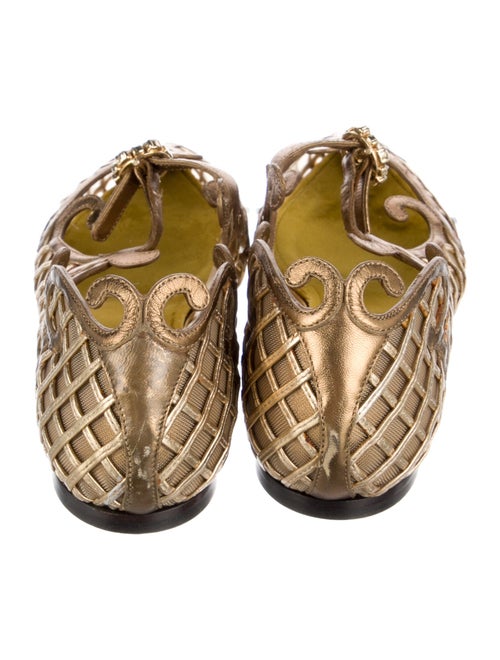 Dolce & Gabbana Leather Crystal Embellishments Ballet Flats