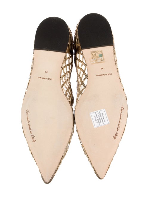 Dolce & Gabbana Leather Crystal Embellishments Ballet Flats