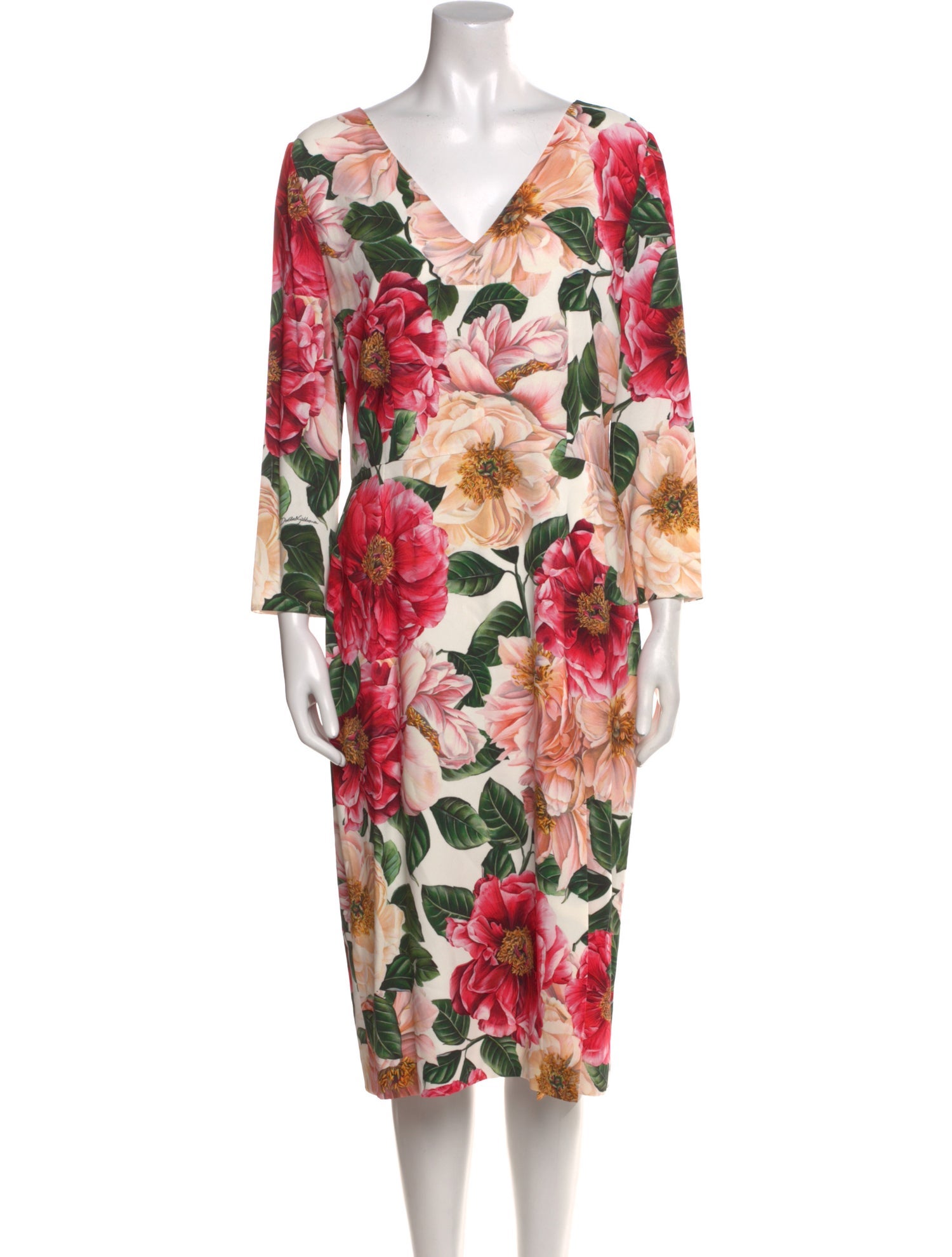 Dolce & Gabbana Floral Print Midi Length Dress