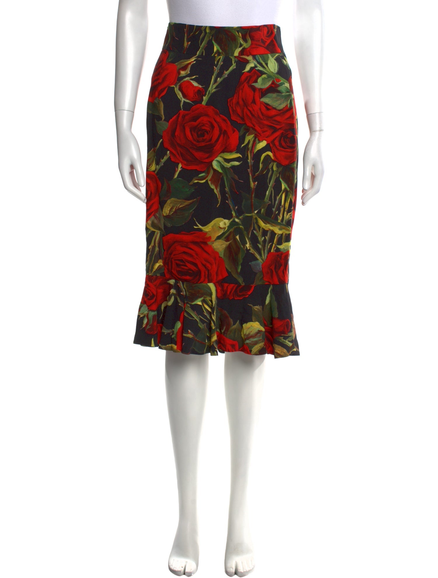 Dolce & Gabbana Silk Knee-Length Skirt
