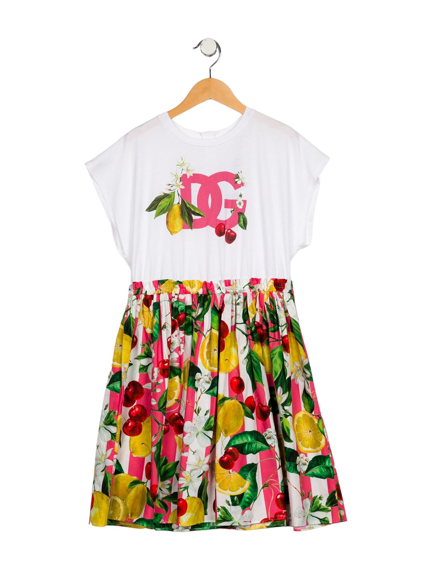Dolce & Gabbana Girls' Fruit and Floral Print Short Sleeve Dress w/Tags