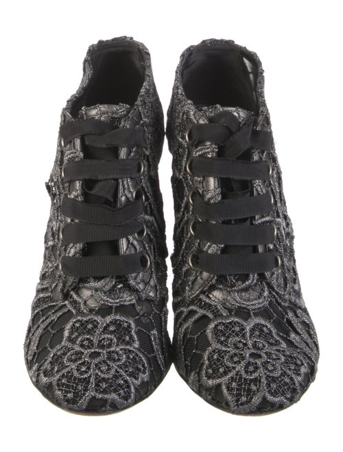 Dolce & Gabbana Rockstud Accents Mesh Lace-Up Boots