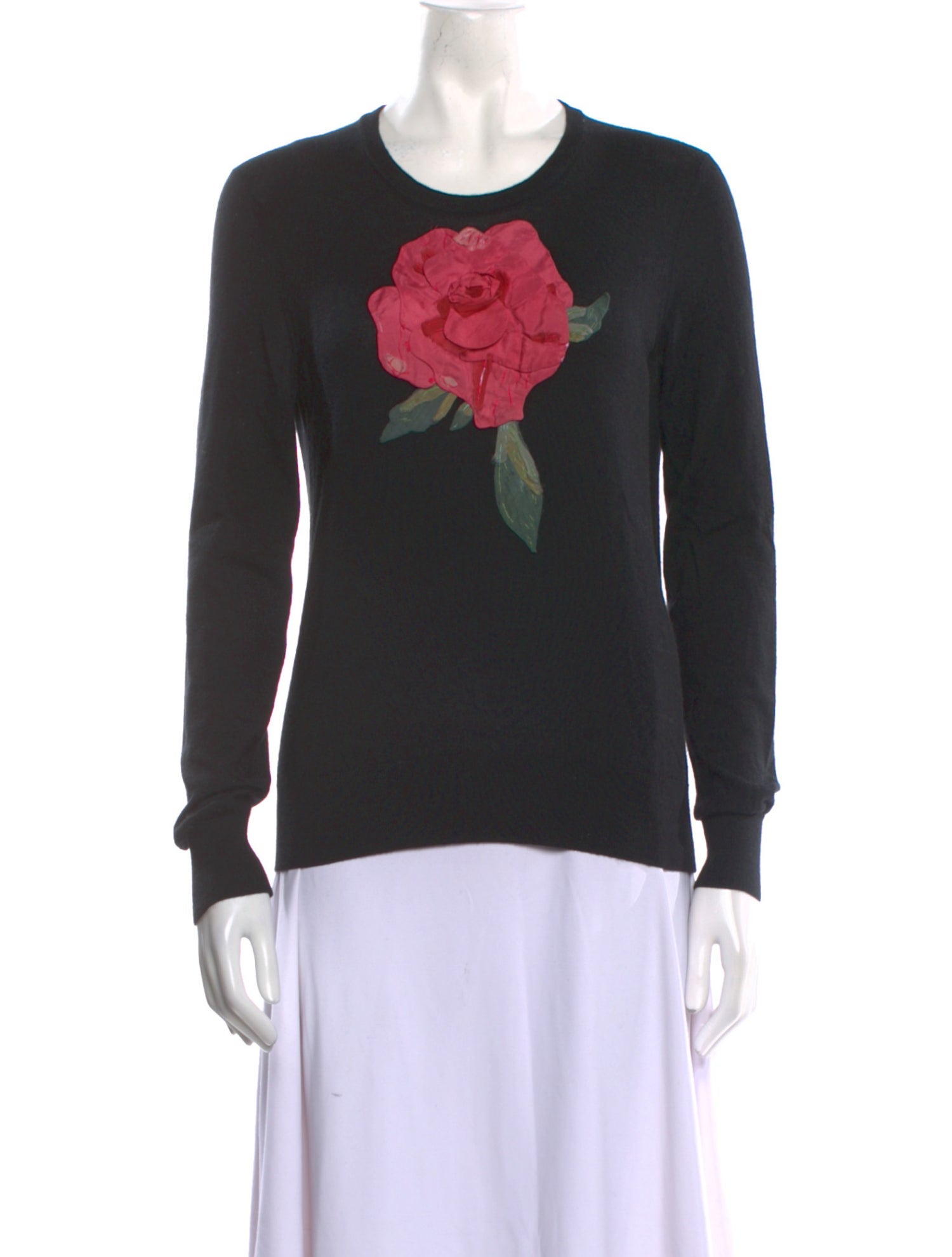 Dolce & Gabbana Cashmere Floral Print Sweater