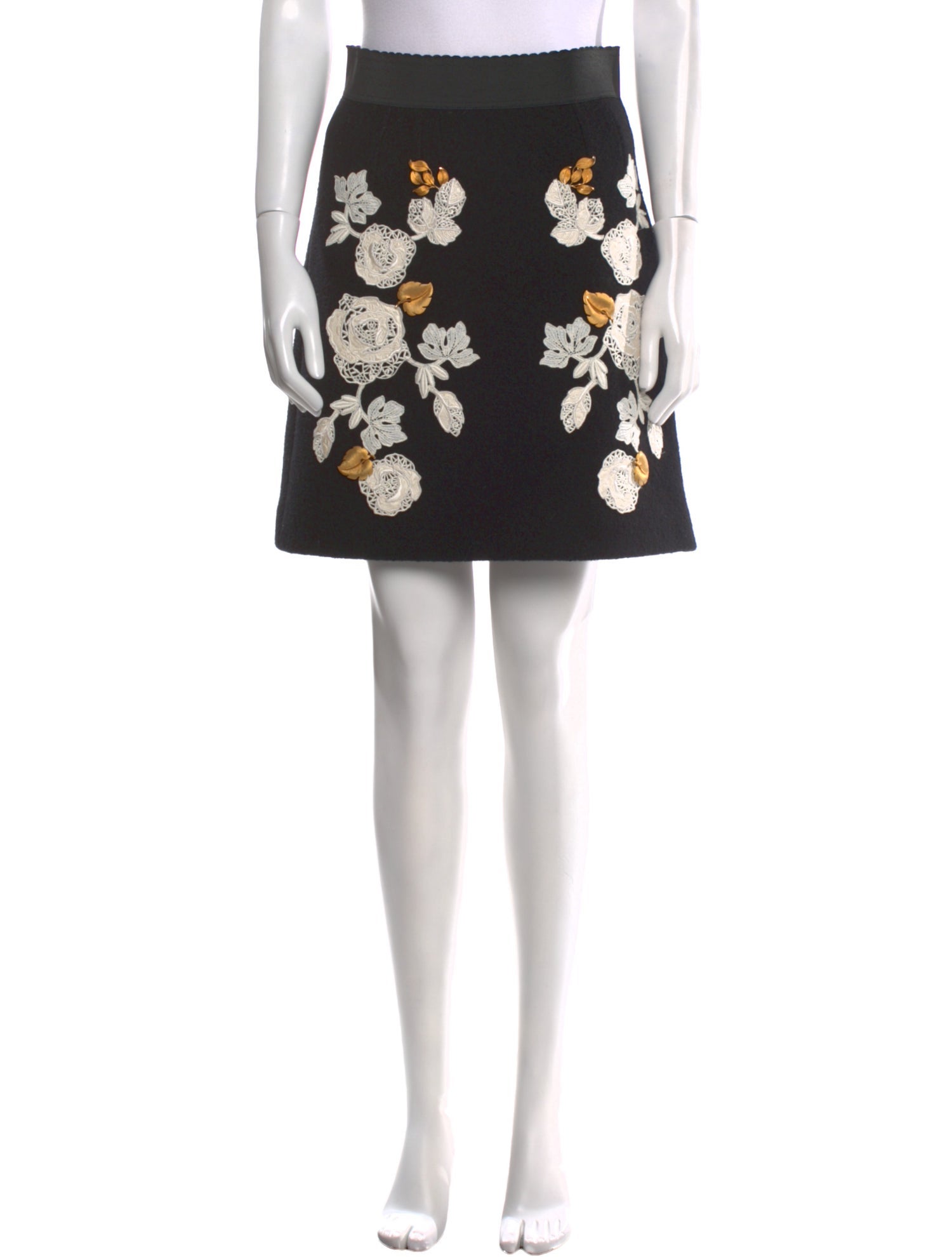 Dolce & Gabbana Virgin Wool Knee-Length Skirt