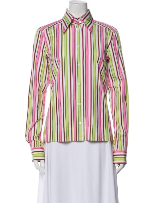 Dolce & Gabbana Striped Long Sleeve Button-Up Top