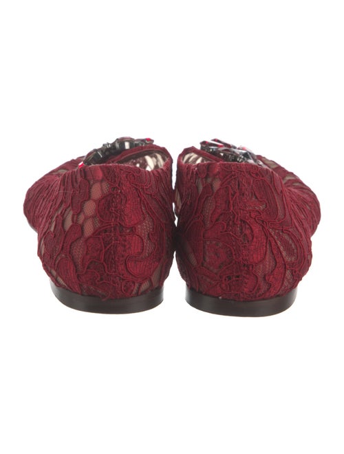 Dolce & Gabbana Lace Crystal Embellishments Flats