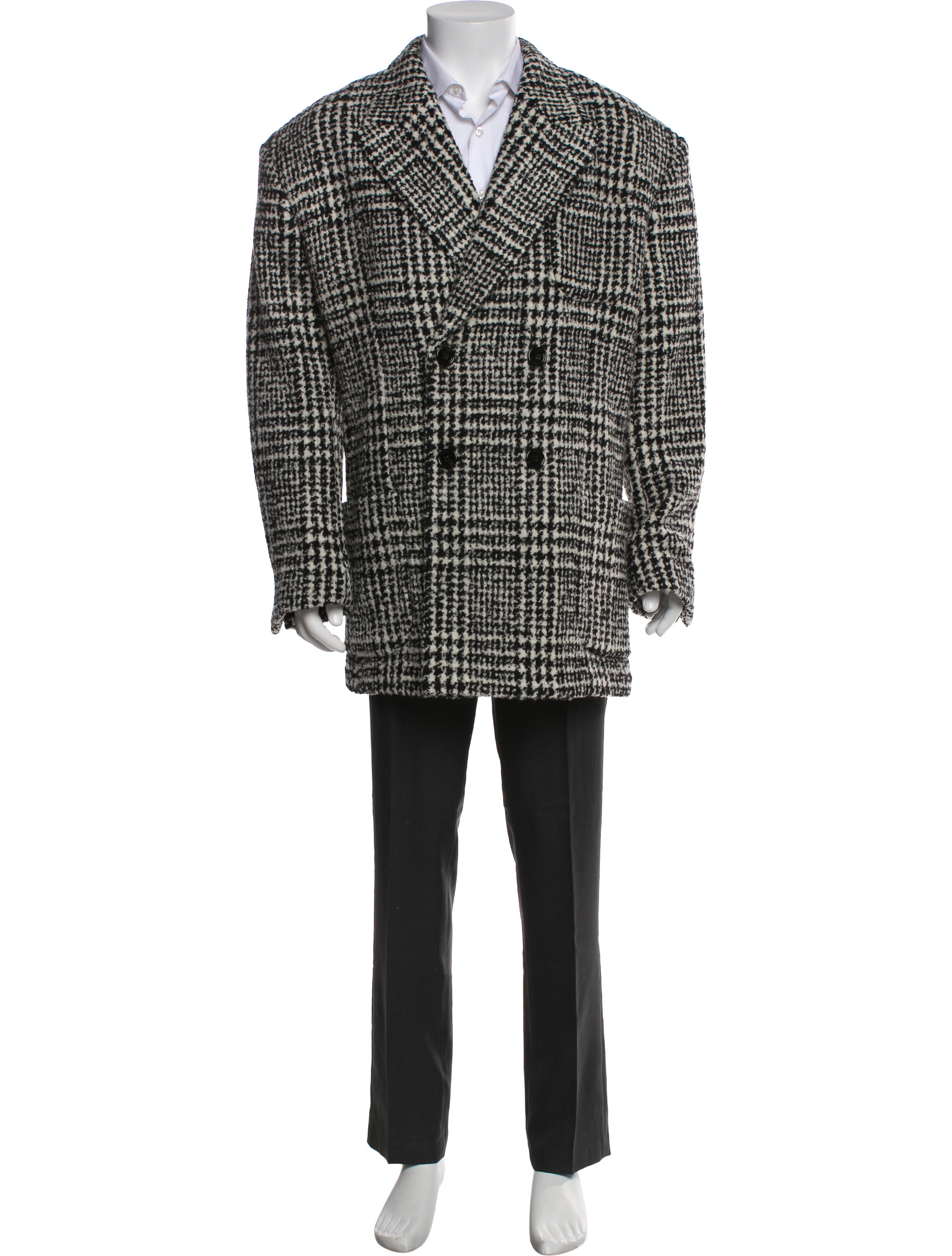 Dolce & Gabbana Wool Houndstooth Print Overcoat w/ Tags
