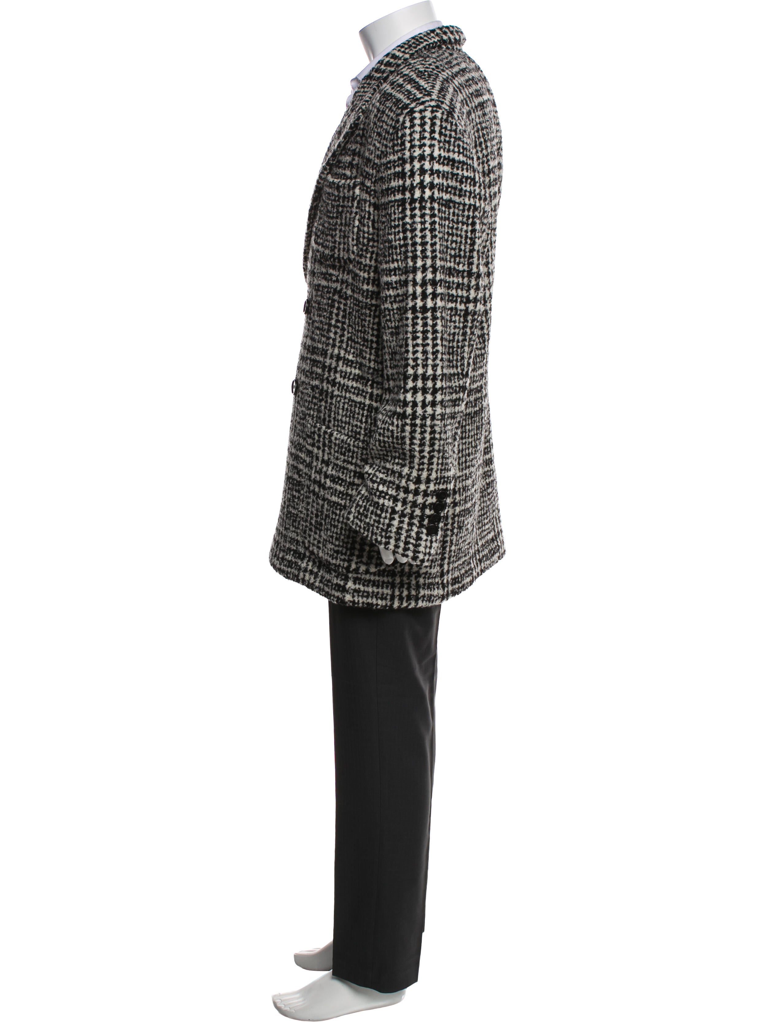 Dolce & Gabbana Wool Houndstooth Print Overcoat w/ Tags