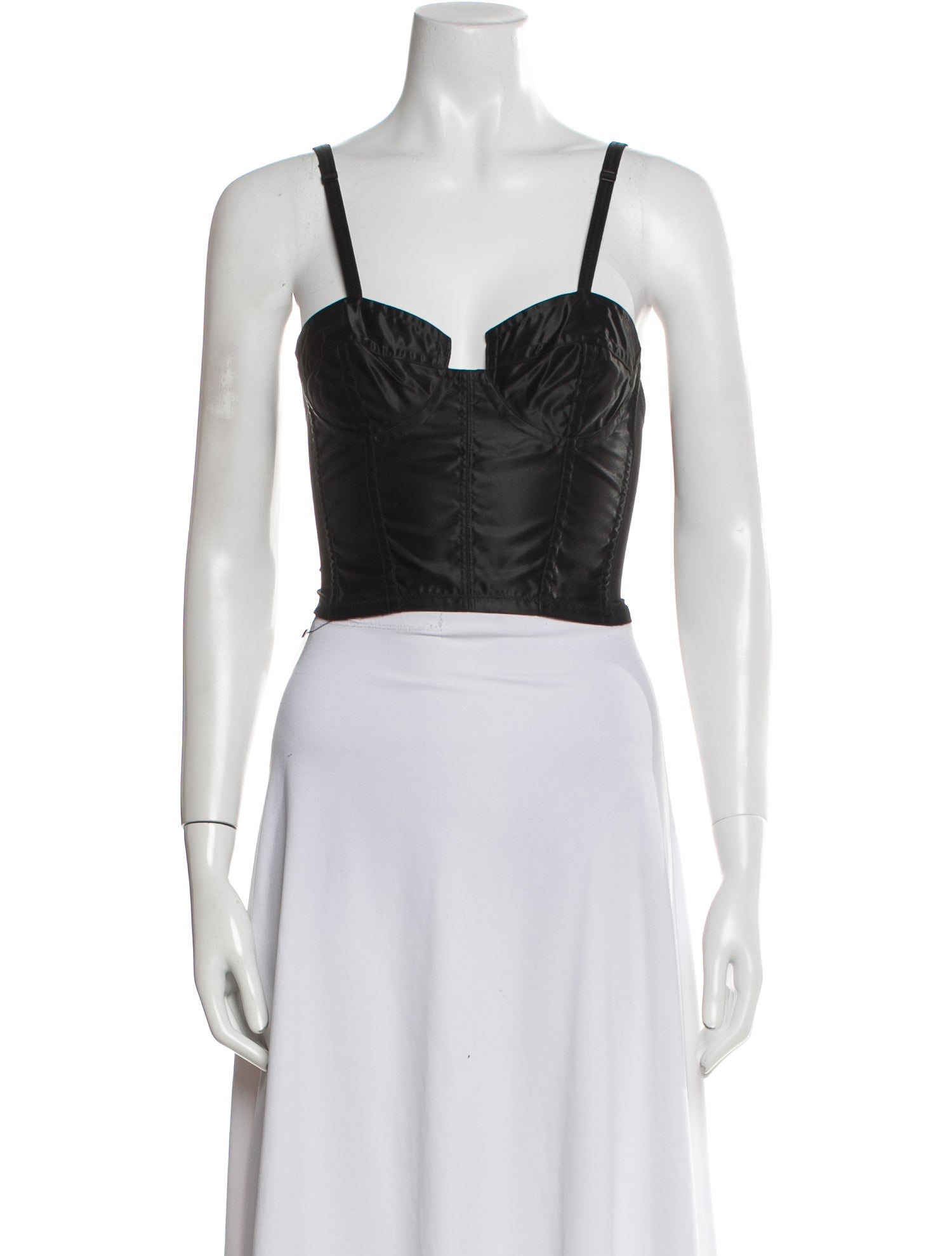 Dolce & Gabbana Square Neckline Sleeveless Crop Top
