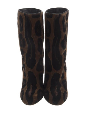Dolce & Gabbana Velvet Animal Print Boots