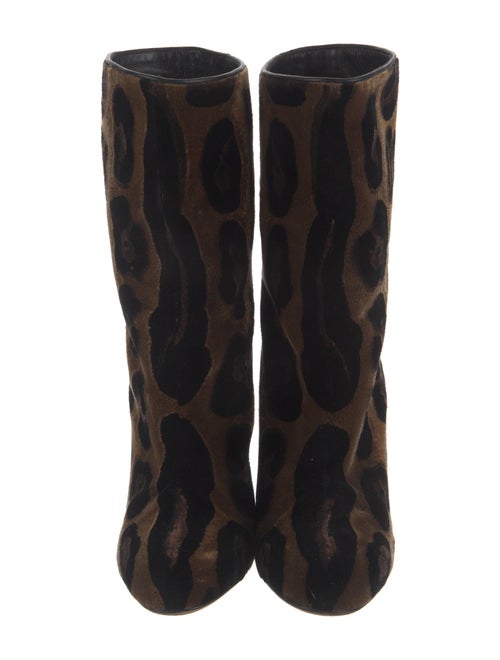 Dolce & Gabbana Velvet Animal Print Boots