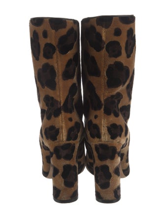 Dolce & Gabbana Velvet Animal Print Boots