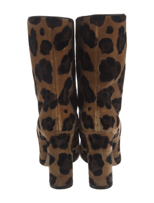 Dolce & Gabbana Velvet Animal Print Boots