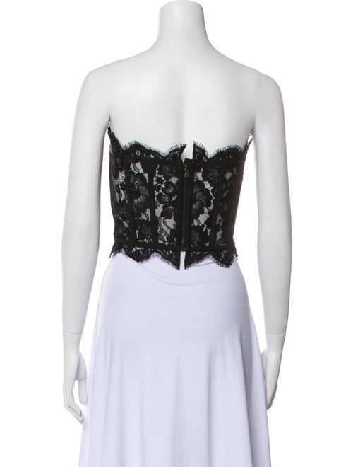 Dolce & Gabbana Lace Pattern Strapless Crop Top