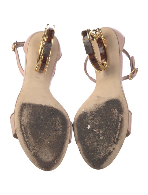 Dolce & Gabbana Leather Crystal Embellishments Slingback Sandals