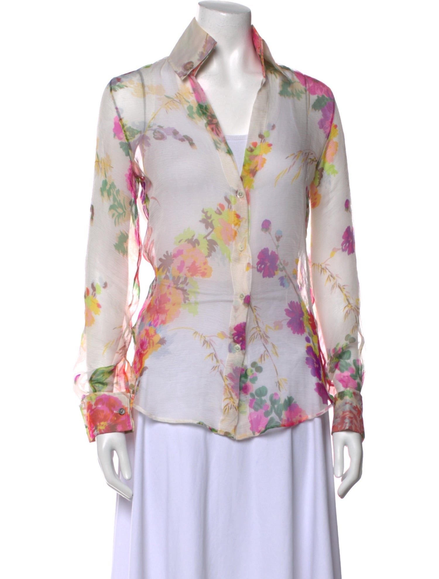 Dolce & Gabbana Silk Floral Print Blouse