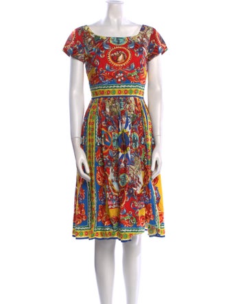 Dolce & Gabbana Printed Knee-Length Dress
