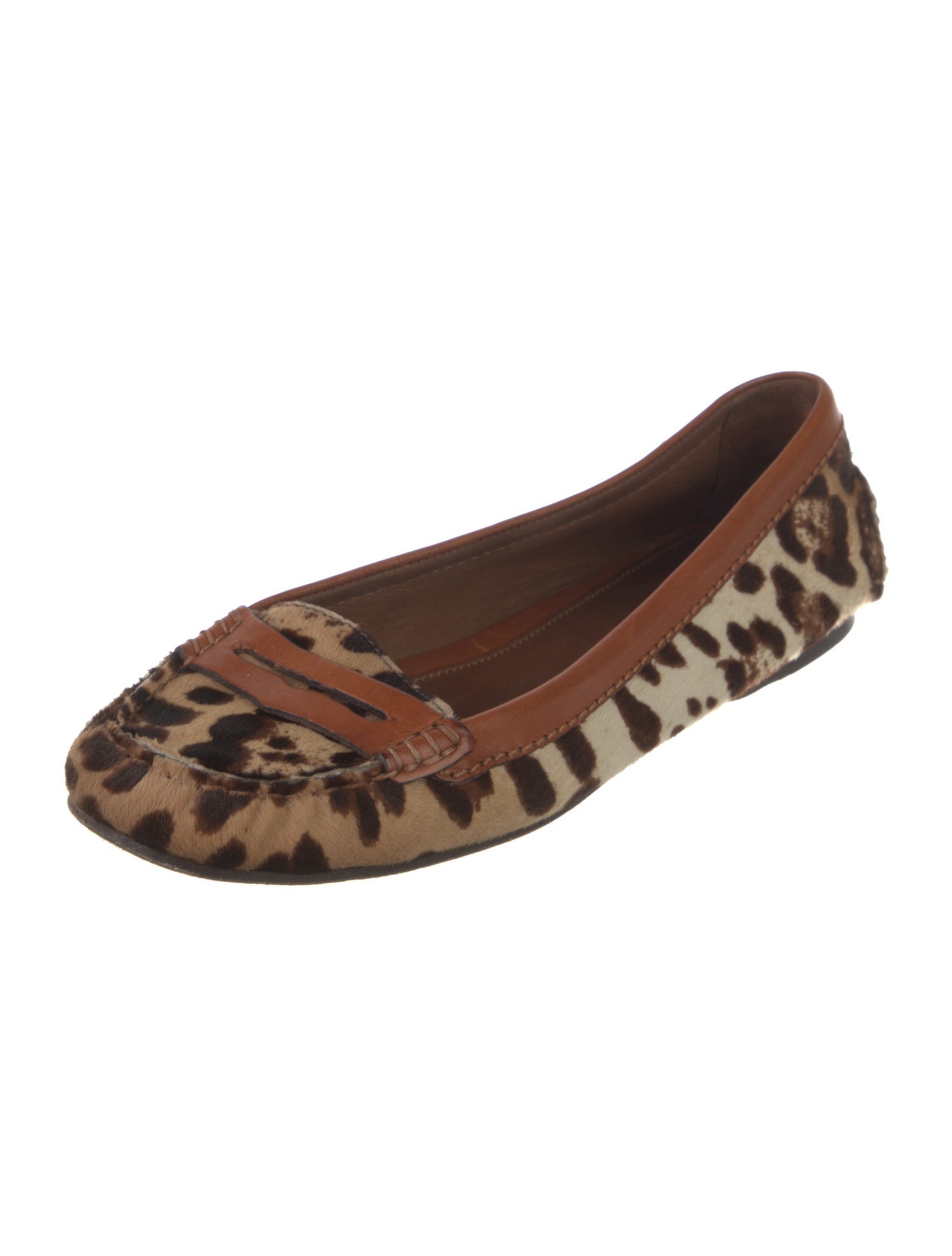 Dolce & Gabbana Ponyhair Animal Print Ballet Flats