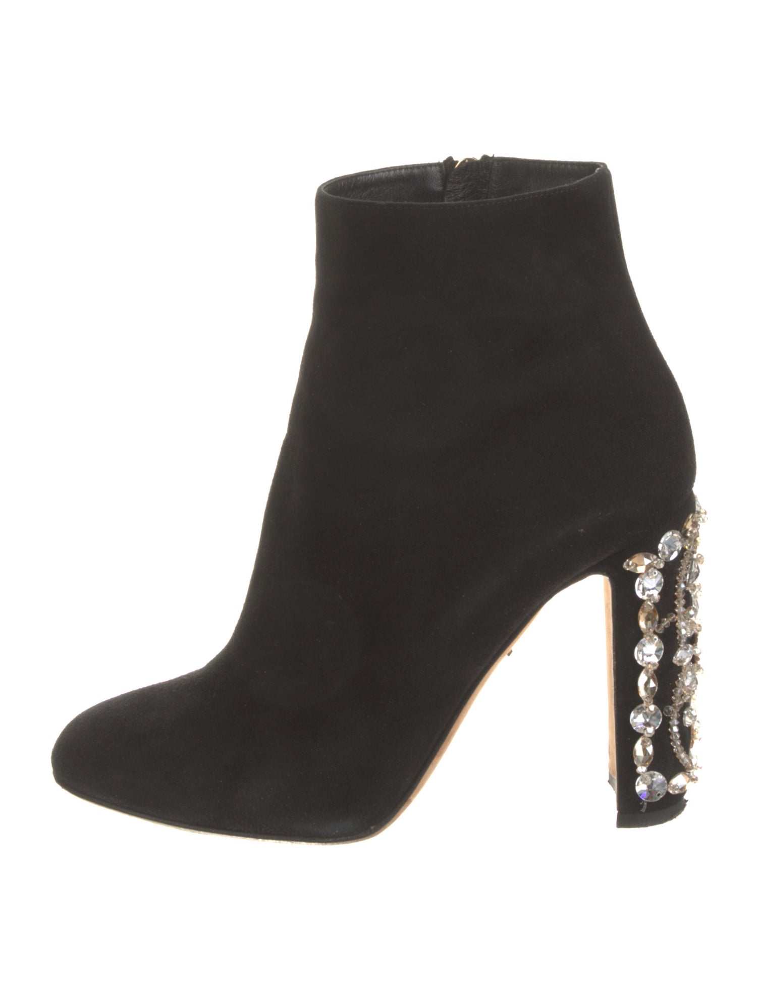 Dolce & Gabbana Suede Crystal Embellishments Sock Boots