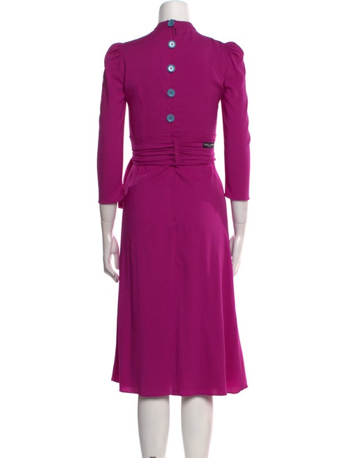 Dolce & Gabbana Mock Neck Midi Length Dress