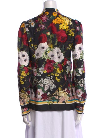 Dolce & Gabbana Silk Floral Print Button-Up Top