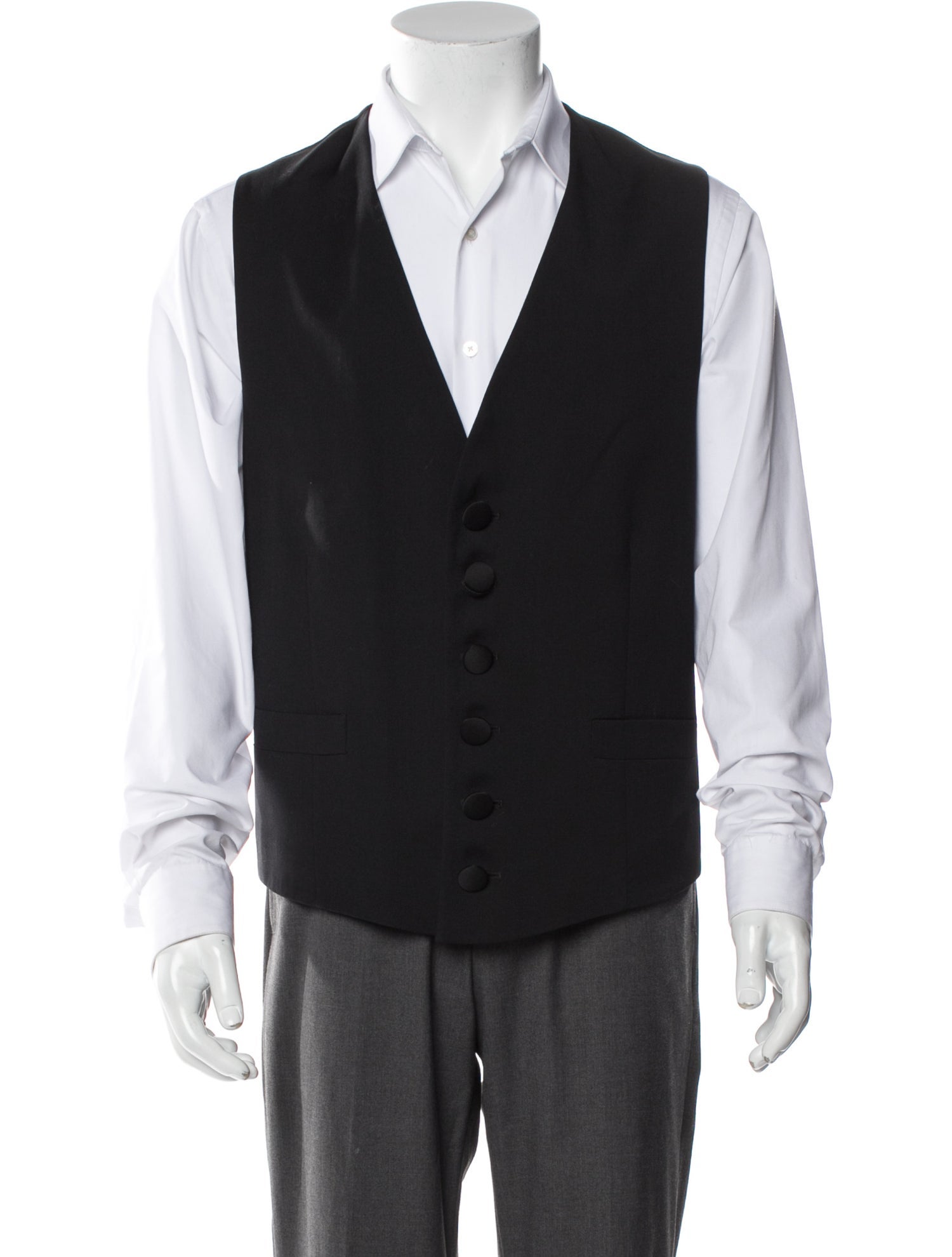 Dolce & Gabbana Wool Colorblock Pattern Tuxedo Shirt