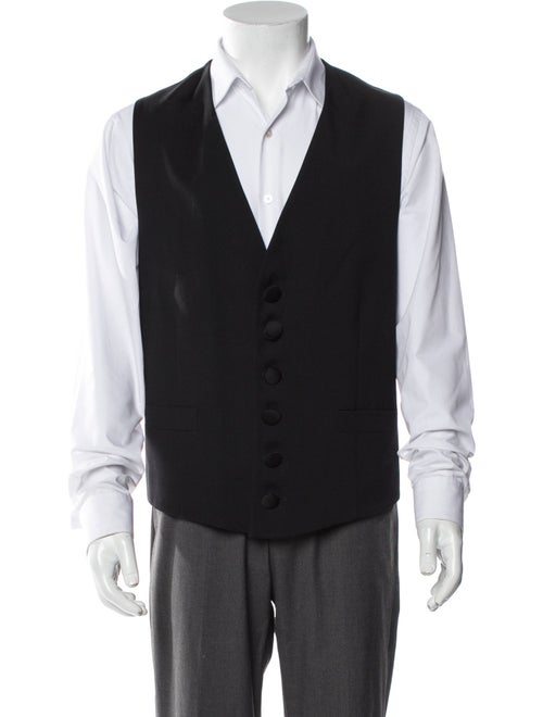 Dolce & Gabbana Wool Colorblock Pattern Tuxedo Shirt