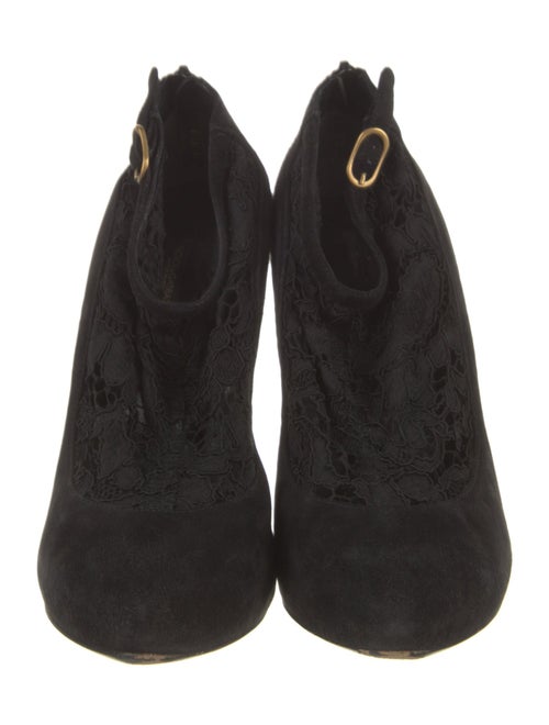 Dolce & Gabbana Suede Lace Trim Embellishment Pumps