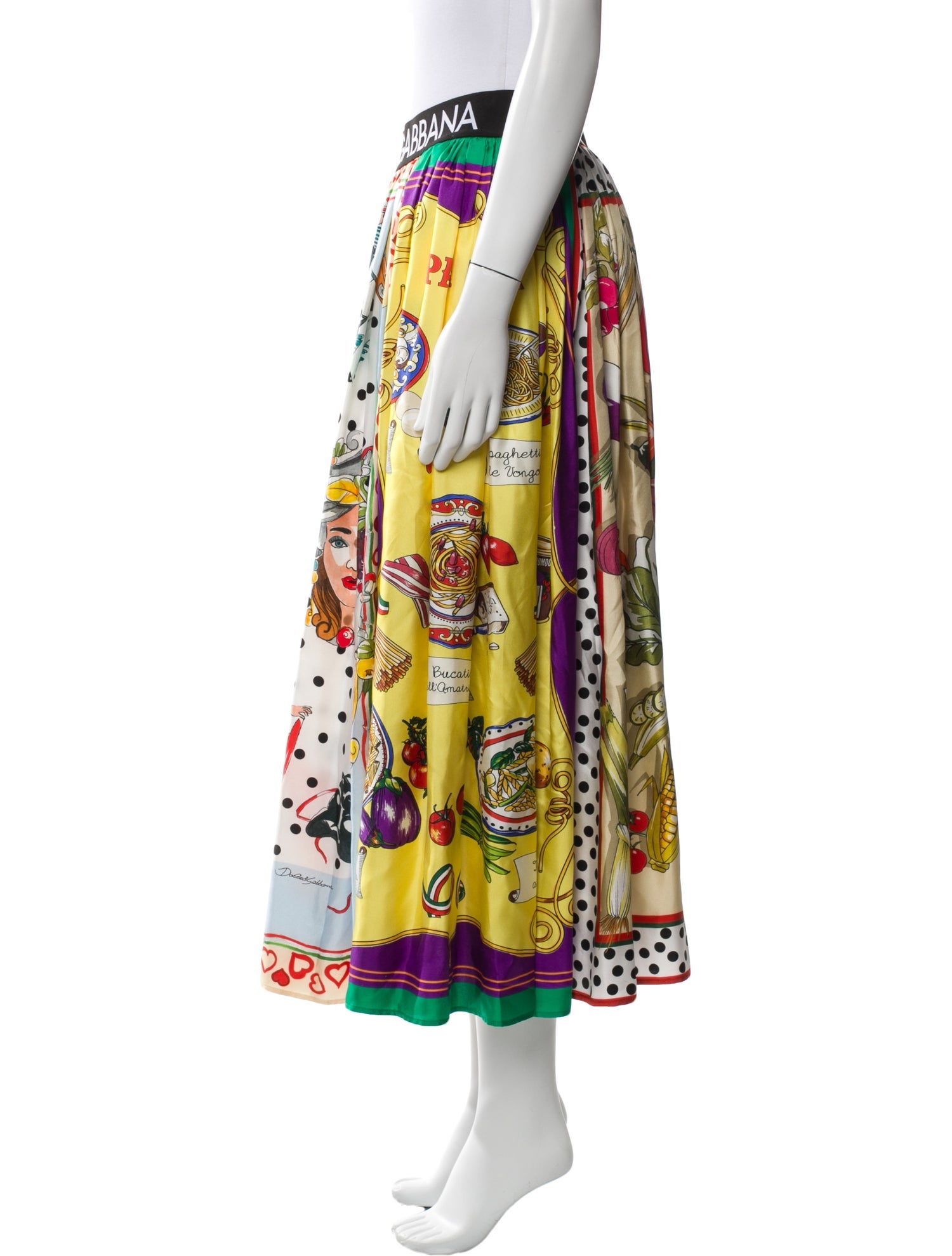 Dolce & Gabbana Silk Midi Length Skirt