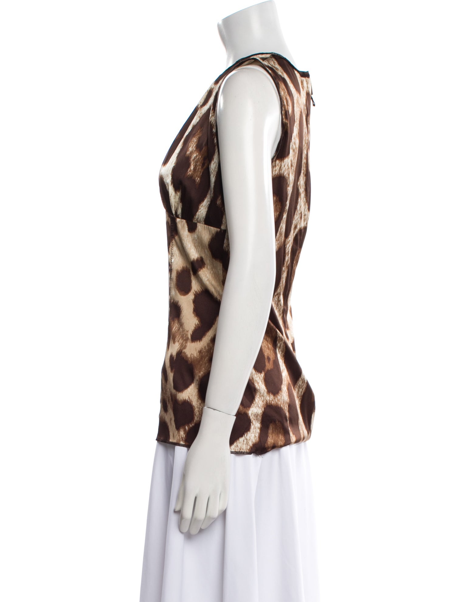 Dolce & Gabbana Silk Animal Print Top w/ Tags