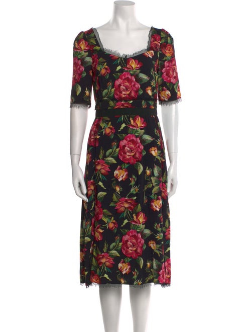 Dolce & Gabbana Floral Print Midi Length Dress