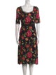 Dolce & Gabbana Floral Print Midi Length Dress