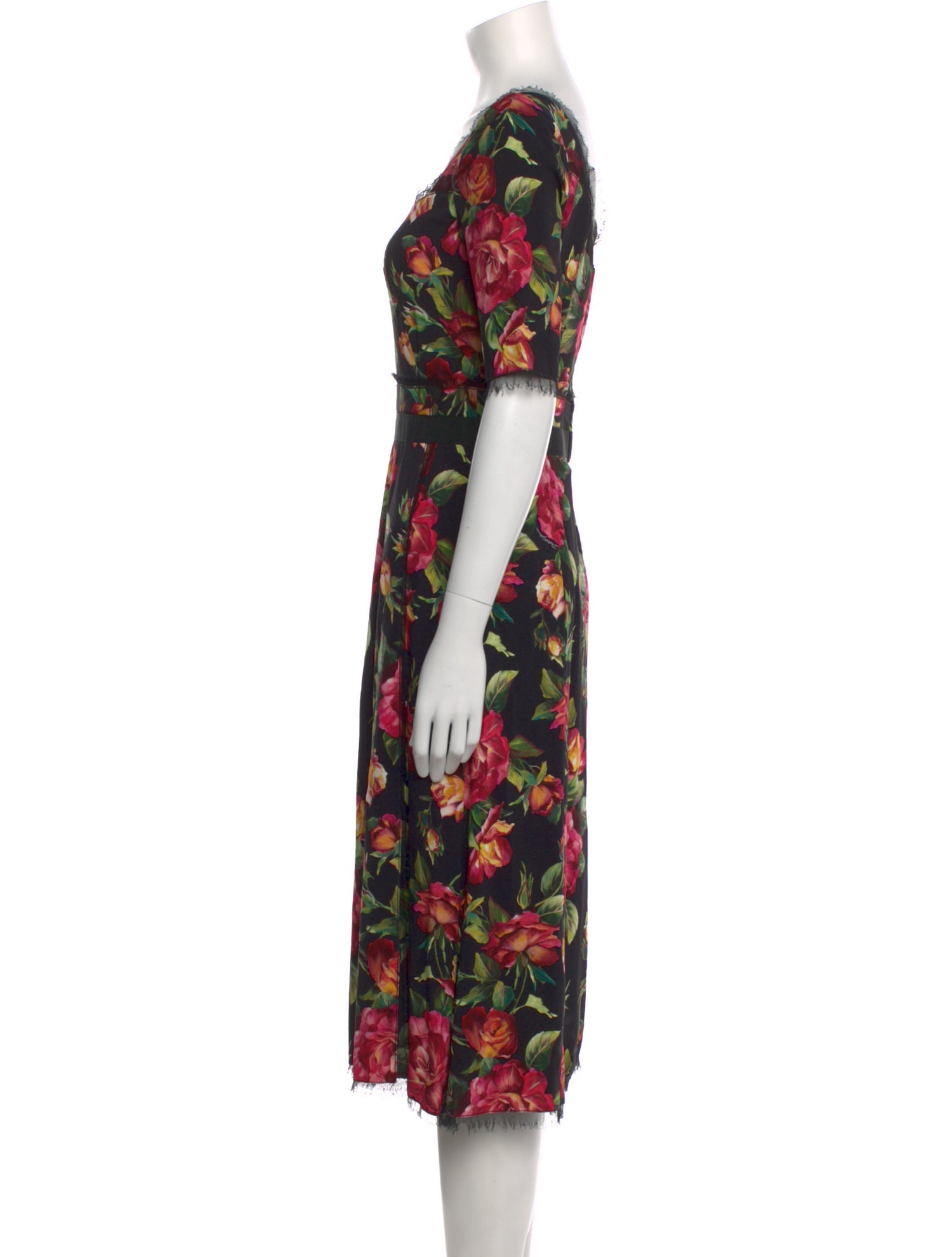 Dolce & Gabbana Floral Print Midi Length Dress