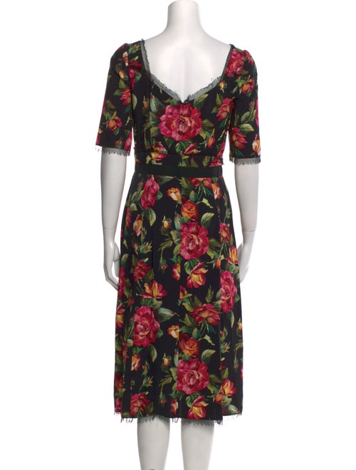Dolce & Gabbana Floral Print Midi Length Dress